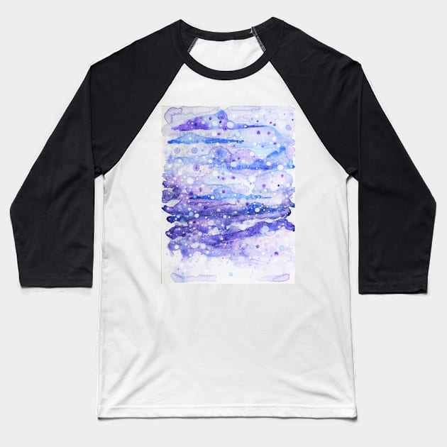 Snowy Winter Clouds Watercolor Baseball T-Shirt by 1Redbublppasswo